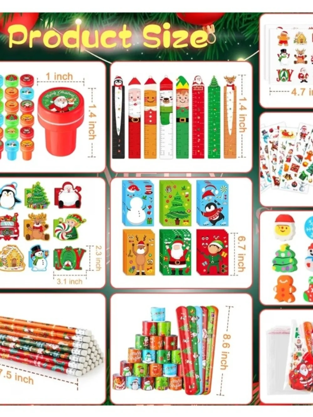 Christmas Classroom Party Favor Pack - Assorted Holiday Colors. 192 Pieces. NEW.